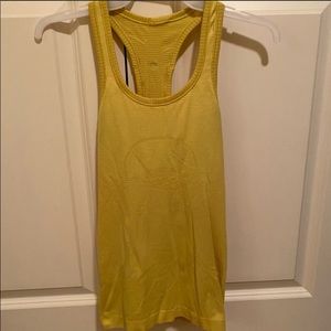 Lulu Lemon swiftly tech yellow tank top